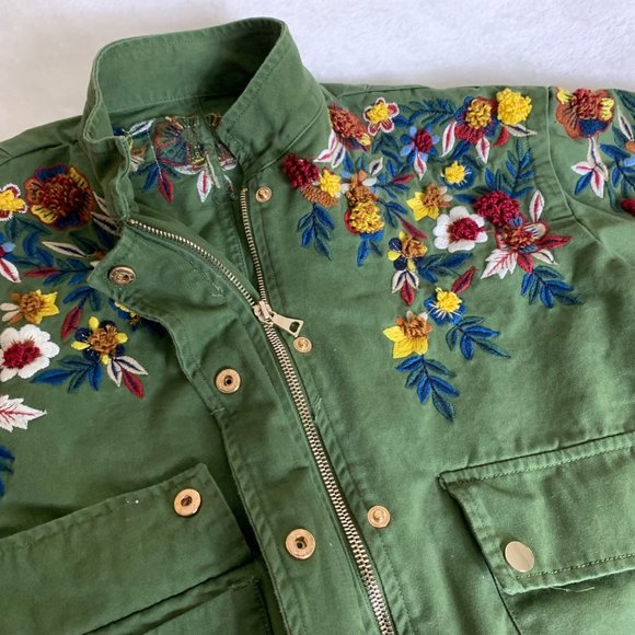 Zara Green Embroidered Jacket - Picture 3 of 16